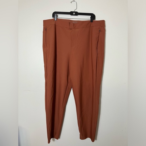 Athleta The Stellar Skinny Trouser Sz 22 Burnt Orange Casual Pull On Pocket - Picture 1 of 7